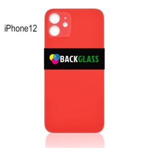 iPhone 12 Back Glass (Large Camera Hole) (Red)