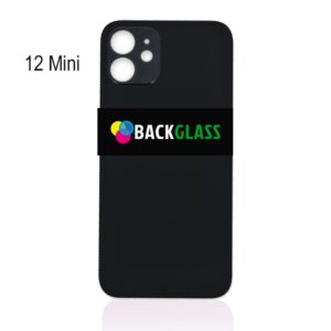 iPhone 12 Mini Back Glass (Large Camera Hole) (Black)