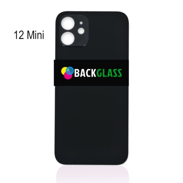 iPhone 12 Mini Back Glass (Large Camera Hole) (Black)