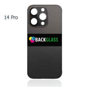 iPhone 14 Pro Back Glass (Large Camera Hole) (Black)