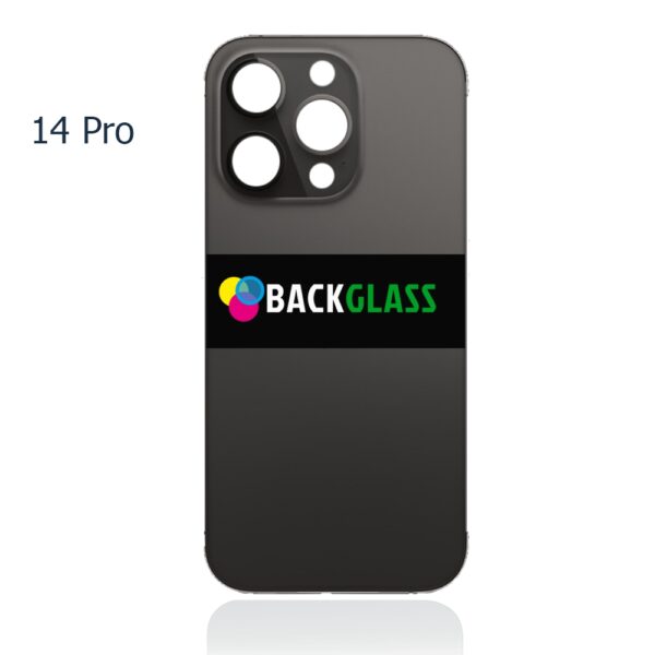 iPhone 14 Pro Back Glass (Large Camera Hole) (Black)
