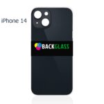 iPhone 14 Back Glass With Metal Plate (Large Camera Hole) (Black)