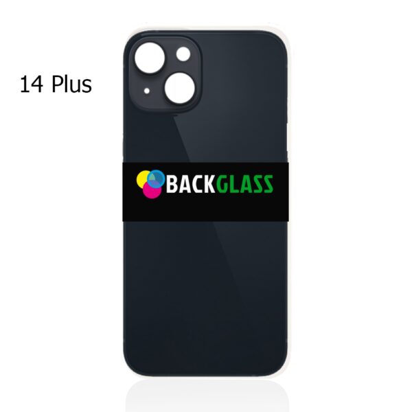 iPhone 14 Plus Back Glass (Large Camera Hole) (Black)