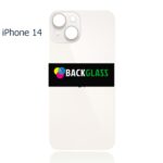 iPhone 14 Back Glass With Metal Plate (Large Camera Hole) (White)