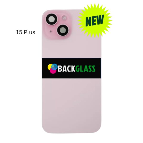 iPhone 15 Plus Back Glass with Metal Plate (Pink)