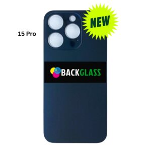 iPhone 15 Pro Back Glass With Metal Plate (Blue Titanium)