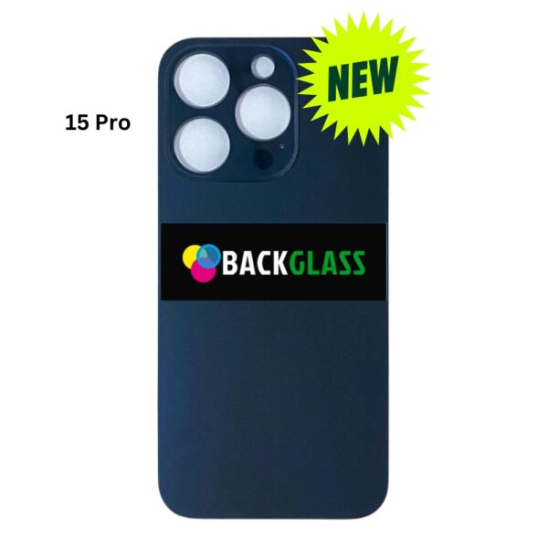 iPhone 15 Pro Back Glass With Metal Plate (Blue Titanium)