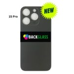 iPhone 15 Pro Back Glass With Metal Plate (Black Titanium)