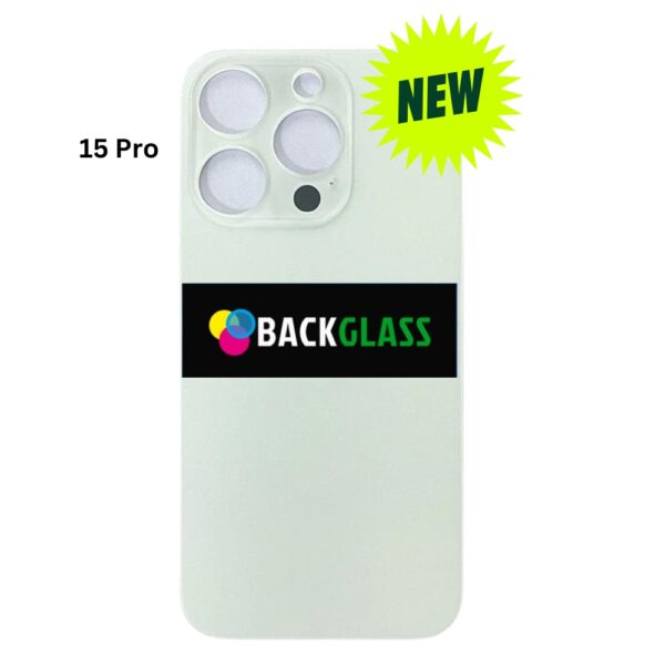 iPhone 15 Pro Back Glass With Metal Plate (White Titanium)