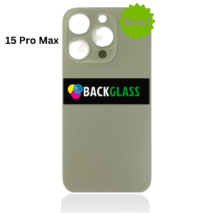 iPhone 15 Pro Max Back Glass With Metal Plate (Natural Titanium)