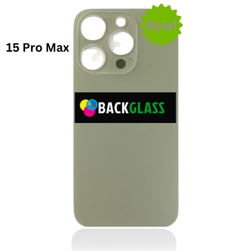 iPhone 15 Pro Max Back Glass With Metal Plate (Natural Titanium)