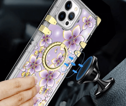 Spring Floral Fashion Shockproof  Phone Case (Blue)