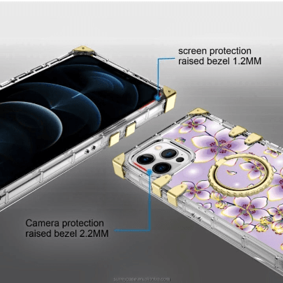 Spring Floral Fashion Shockproof  Phone Case (Blue)