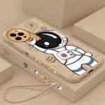 Astro iPhone Case with Laynard String (Beige)