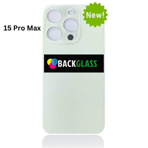 iPhone 15 Pro Max Back Glass With Metal Plate (White Titanium)