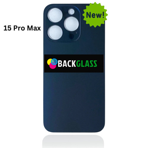iPhone 15 Pro Max Back Glass With Metal Plate (Blue Titanium)